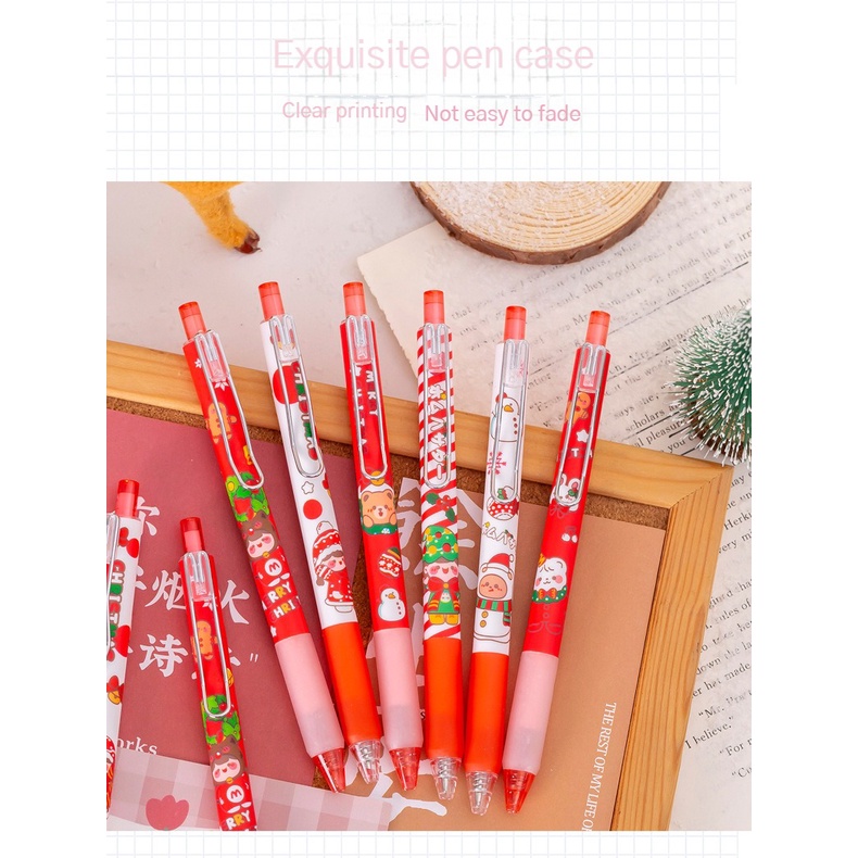 1 Bút Mực Đen Ngòi 0.55MM Họa Tiết Giáng Sinh