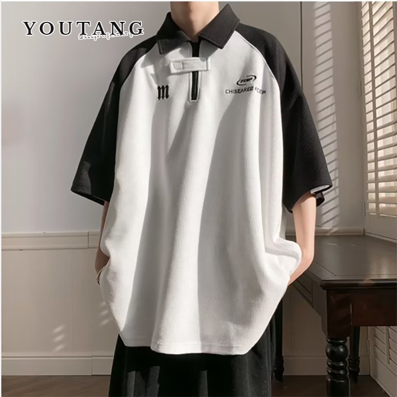 Áo polo Tay Ngắn Tiêu Chuẩn Mới 2023 Phong Cách Harajuku Cho Nam