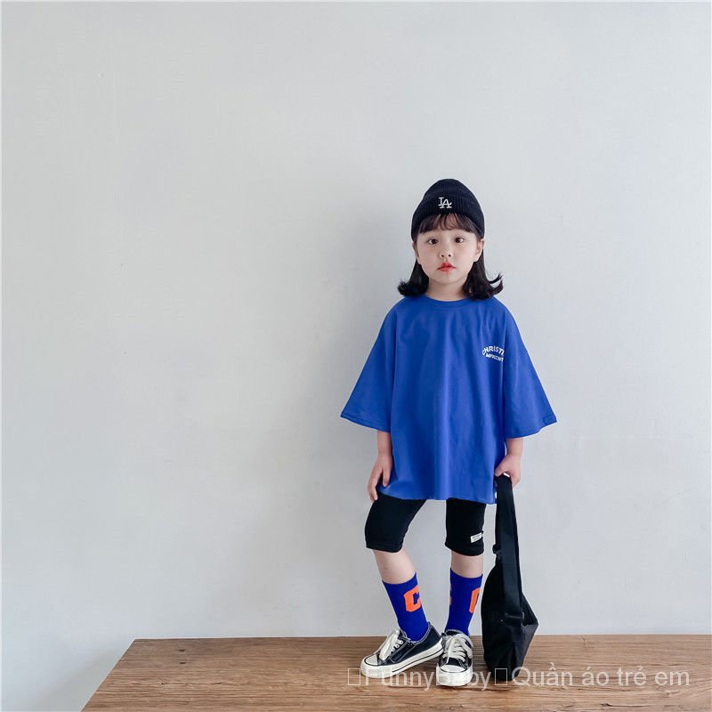 Áo Thun Cotton Tay Ngắn Cổ Tròn In Hoạt Hình Phong Cách Hàn Quốc Thời Trang Mùa Hè 2023 Dành Cho Bé Gái