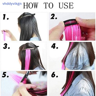 Bộ tóc giả dài màu gradient kèm kẹp tóc giả thời trang
