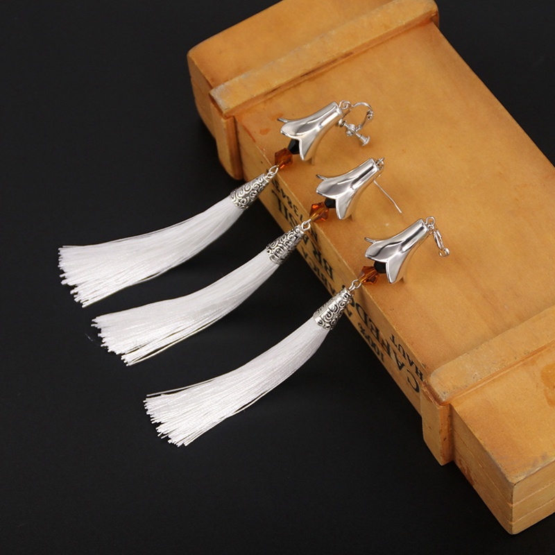 1 Khuyên Tai Tua Rua Dài Hóa Trang Anime Genshin Va Chạm Zhongli Độc Đáo