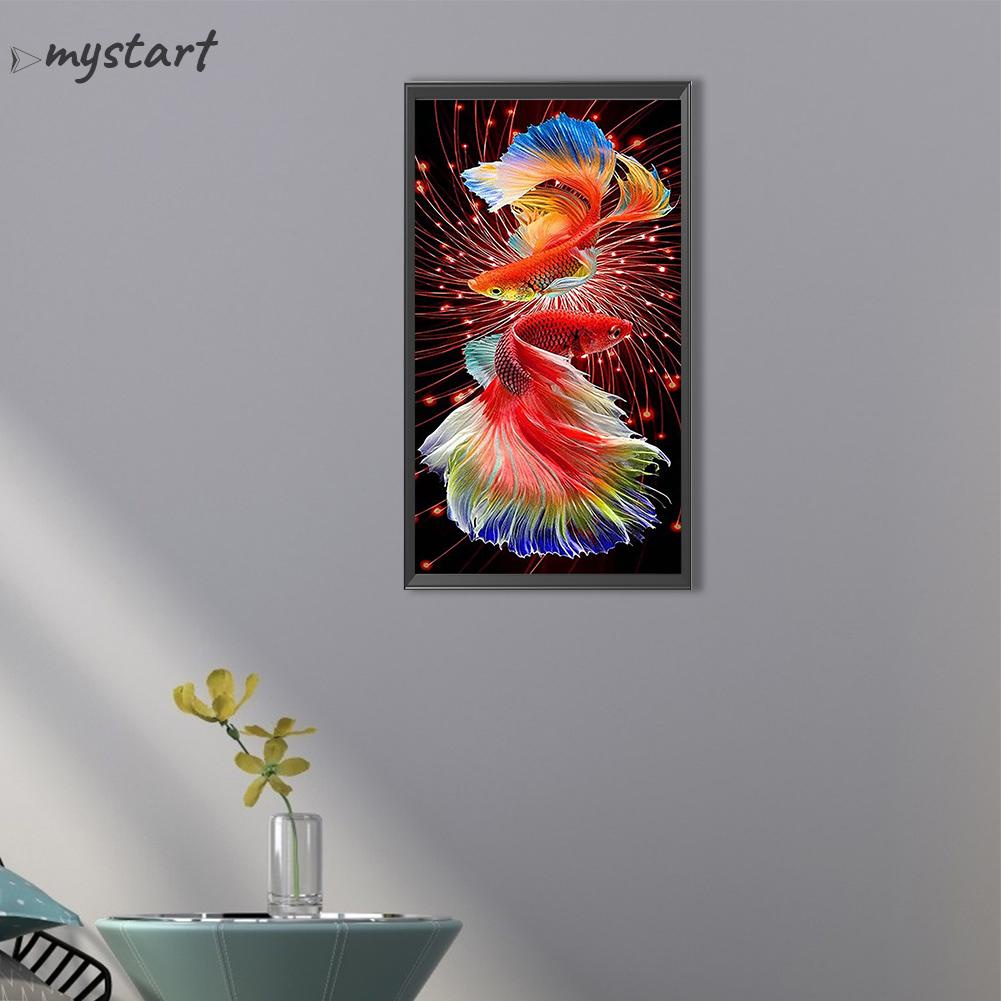 Tranh Đính Đá Kim Cương Toàn Bộ 5D DIY Hình Cá Koi