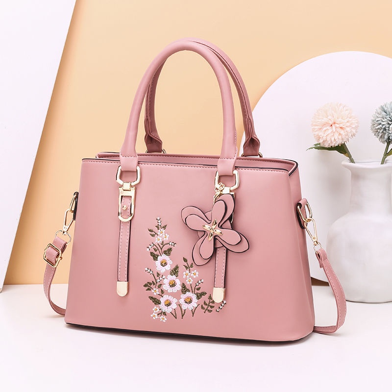 Túi Xách Đeo Vai Thêu Hoa Đơn Giản Thời Trang Cho Phụ Nữ Trung Niên Dễ Phối Đồ