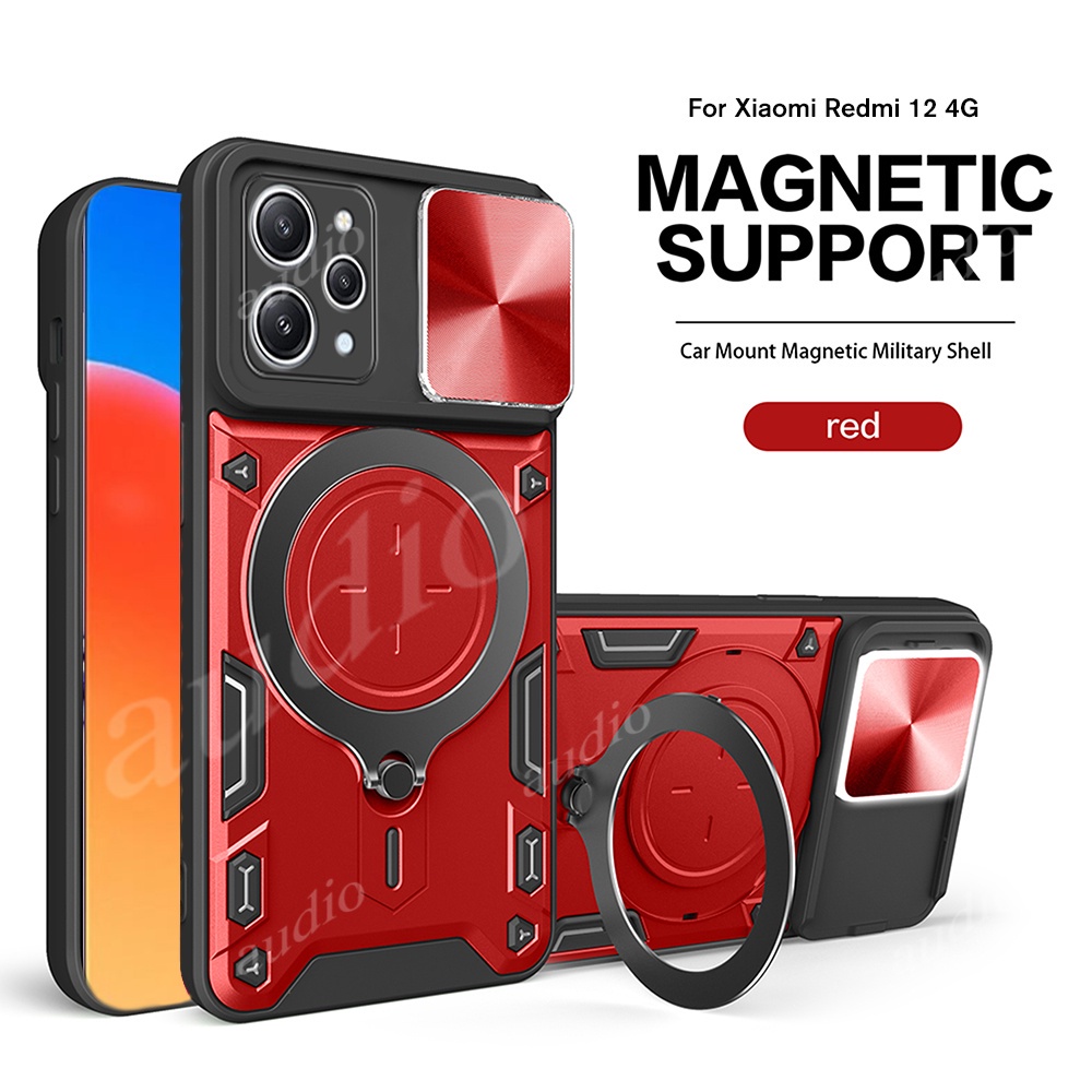 Ốp Điện Thoại Cứng Có Nhẫn Đỡ Cho Xiaomi Redmi 12 4G Redmi12 2023 Redmi12 4G