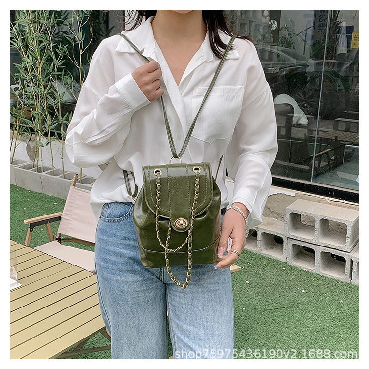 Ba Lô Da Bóng Dung Tích Lớn Phong Cách Hàn Quốc Thời Trang Mùa Hè Cho Nữ