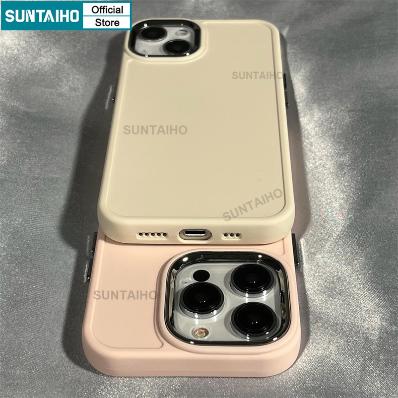 Suntaiho Ốp Lưng Iphone Đơn Giản Màu Rắn Màu đen Hồng Mềm Silicon đẹp Cặp đôi Ốp Điện Thoại Chống Bẩn Chống Sốc Cho IPhone 14 Pro Max 12 13 11 Pro Max IP 7 8 Plus Iphon X XS XR XsMax