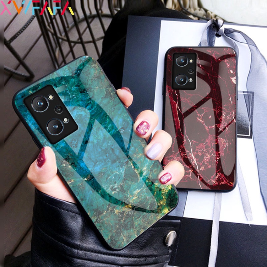 Ốp Điện Thoại Kính Họa Tiết Vân Đá Thời Trang Sang Trọng Cho Realme Q5 Q3 Pro Carnival GT Master Edition Narzo 50A 50i Prime