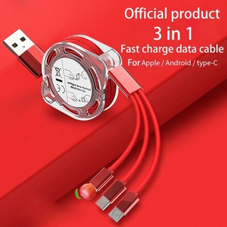 Cáp sạc nhanh 3 trong 1 5v-2.4a tương thích với android / iphone type-c