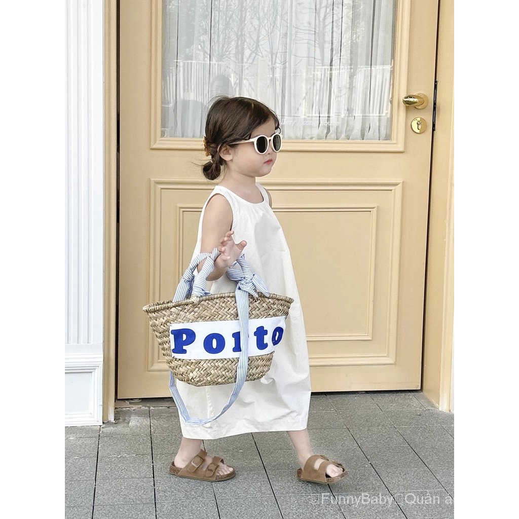 Đầm Không Tay Màu Trơn Thời Trang Mùa Hè 2023 Mới Cho Bé Gái