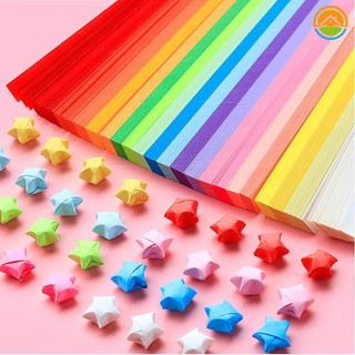 Set 540 Tờ Giấy Xếp Hình Ngôi Sao May Mắn Nhiều Màu Sắc