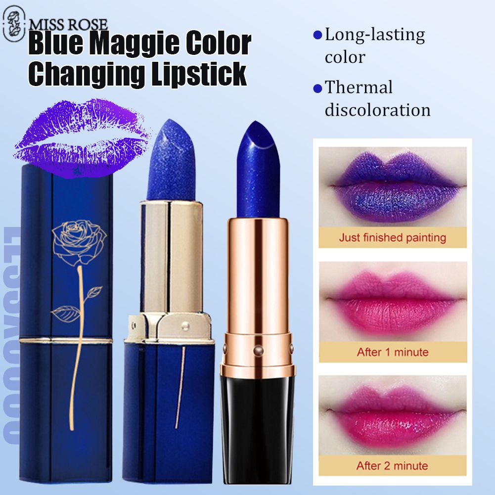 Miss Rose Lessxcoco Mini Rosetimes Blue Enchantress Son Môi đổi Màu Dưỡng ẩm Không Thấm Nước Son Môi Có Thể Thay đổi Nhiệt độ Lâu Trôi