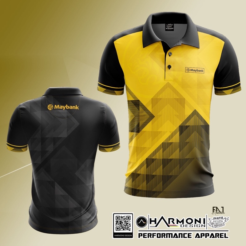 Baju bank 3 sublimation tshirt jersey original polo shirt nam casual