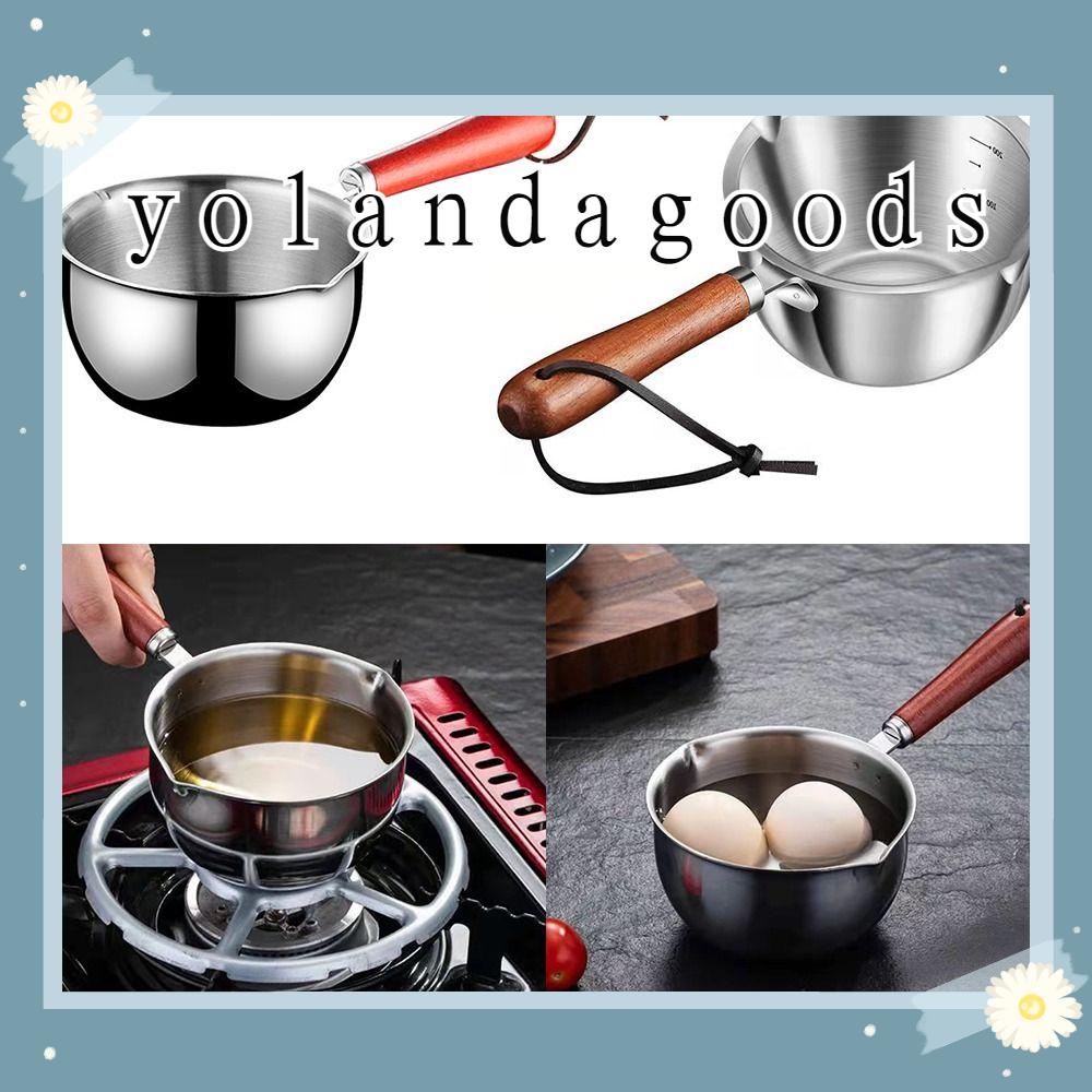 Nồi Nấu Sữa Bằng Inox Cán Gỗ Đa Năng Tiện Dụng