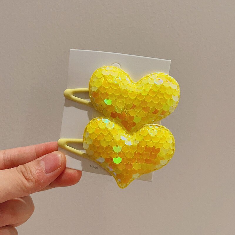 Set 2 Kẹp Tóc Hình Trái Tim Dễ Thương Cho Bé Gái