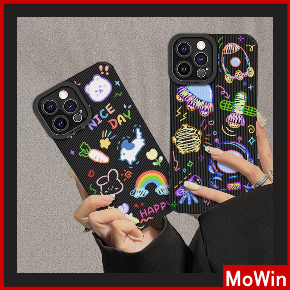 Ốp lưng iPhone 14 Pro Max Ốp Da Học Sinh Da Lộn Ốp Mềm Chống Sốc Bảo Vệ Máy Ảnh Space Bear Little Rainbow Tương thích với iPhone 13 Pro max 12 Pro max 11 xr xs 7 8Plus