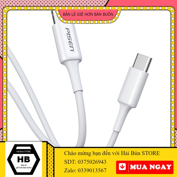 Cáp sạc nhanh Pisen PD 20W  Dài 1m - 1,5m HaiBunStore