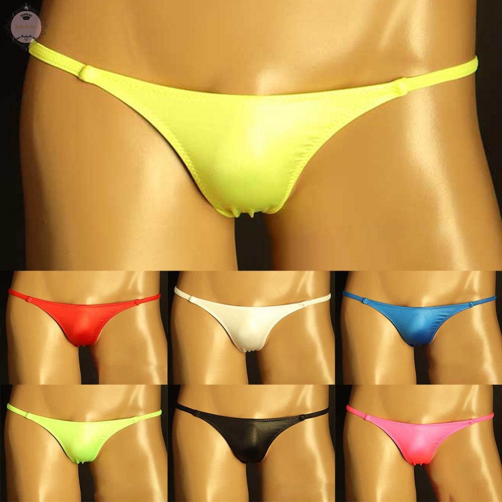 Sexy Mens Silky Low Rise Briefs Pouch Underpants Bikini Lingerie Underwears
