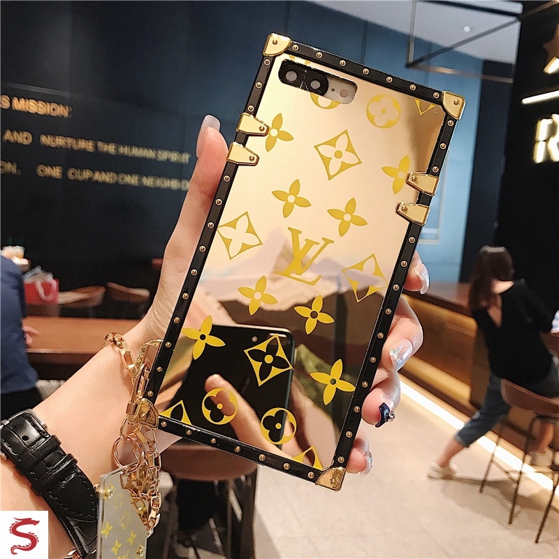 Ốp Điện Thoại Mềm Hình Vuông Họa Tiết Hoa Vàng Sang Trọng Cho Samsung S23 Ultra Galaxy S22Ultra S21 FE S10 5G S9 + Note20