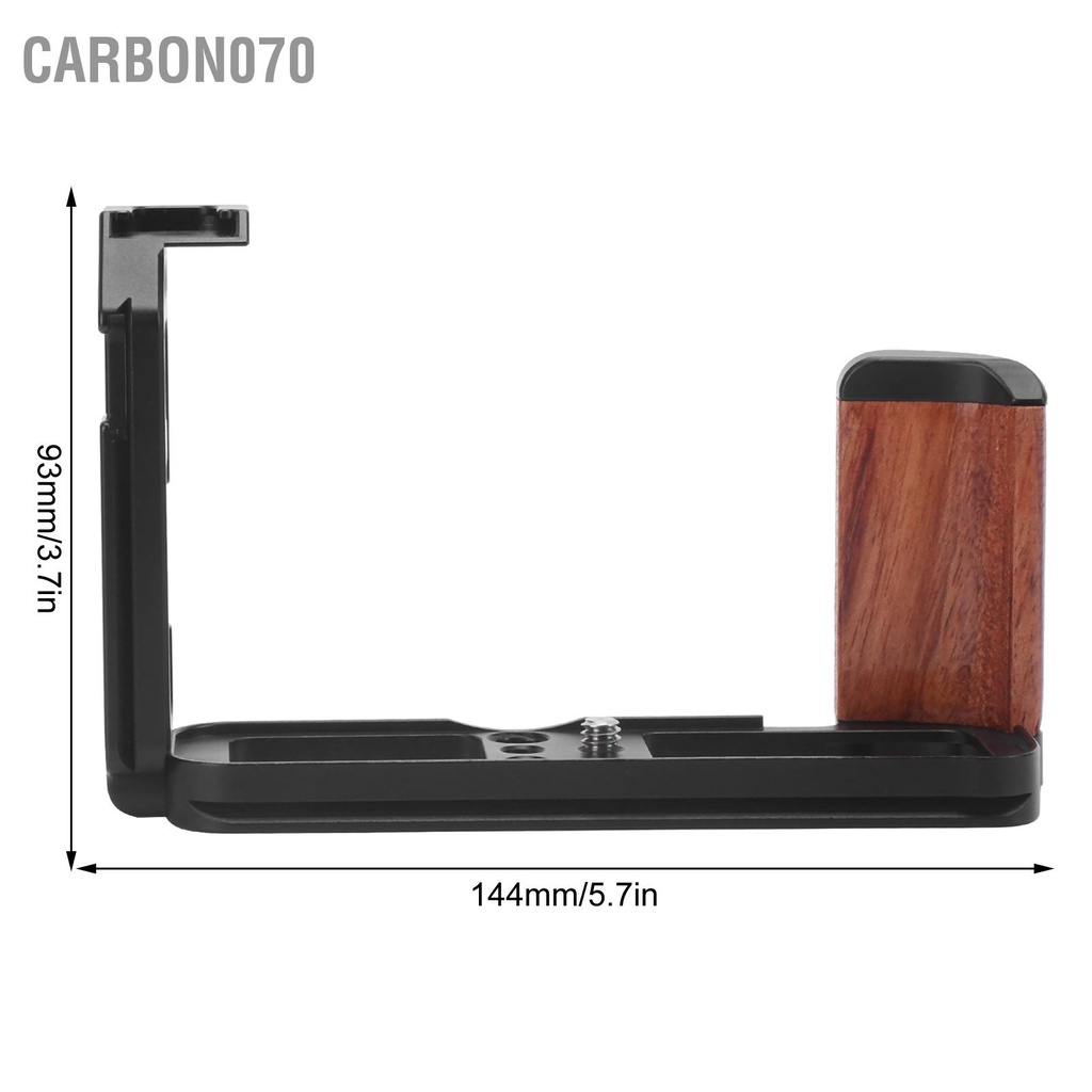 Carbon070 Giá đỡ máy ảnh LShape Tấm phát hành nhanh với Tay cầm bằng gỗ cho Fujifilm X100V
