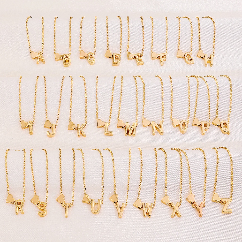 Vòng Tay Mạ Vàng / Bạc Mặt Hình Trái Tim Nhỏ In Chữ Thời Trang Cho Nữ