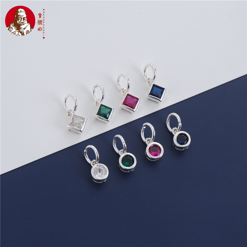 Mặt Dây Chuyền Bạc 925 Hình Tròn Đính Đá Pha Lê Thủ Công DIY