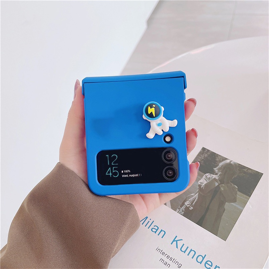 Ốp Điện Thoại Có Giá Đỡ Hình Gấu Hoạt Hình 3D Hàn Quốc Cho Samsung Galaxy Z Flip 3 4 5G Z Flip4 Flip 4 Zflip4