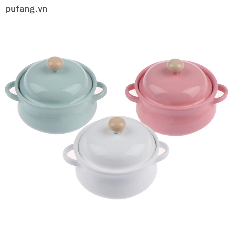 Pufang 1 cái 1/12 dollhouse miniature soup pot đồ dùng nhà bếp đồ chơi mô hình vn