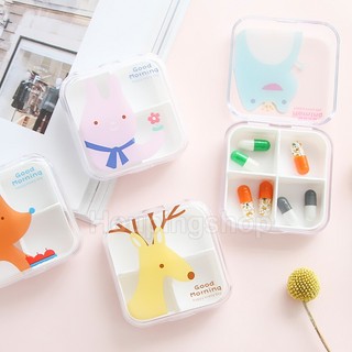 Hộp đựng thuốc 4 ngăn chống thấm nước tiện dụng mang theo du lịch