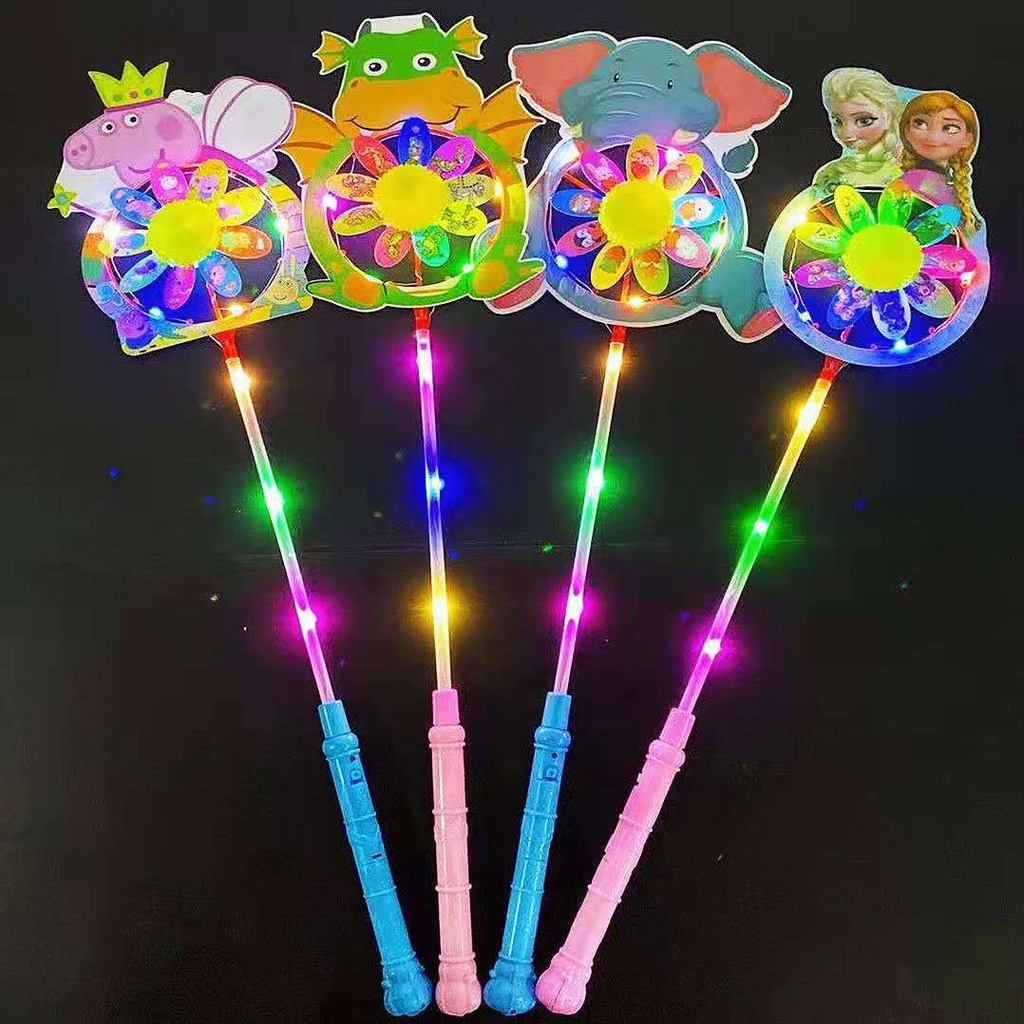 Chong Chóng Đồ Chơi Có Đèn Led Phát Sáng Họa Tiết Hoạt Hình Xinh Xắn Dành Cho Bé