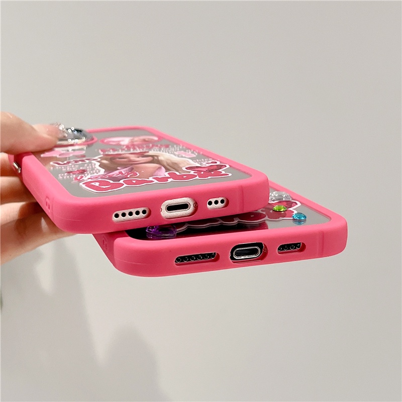 Ốp Điện Thoại Silicone Chống Rơi Tích Hợp Gương Trang Điểm Cho iPhone 14 13 12 Pro Max 11