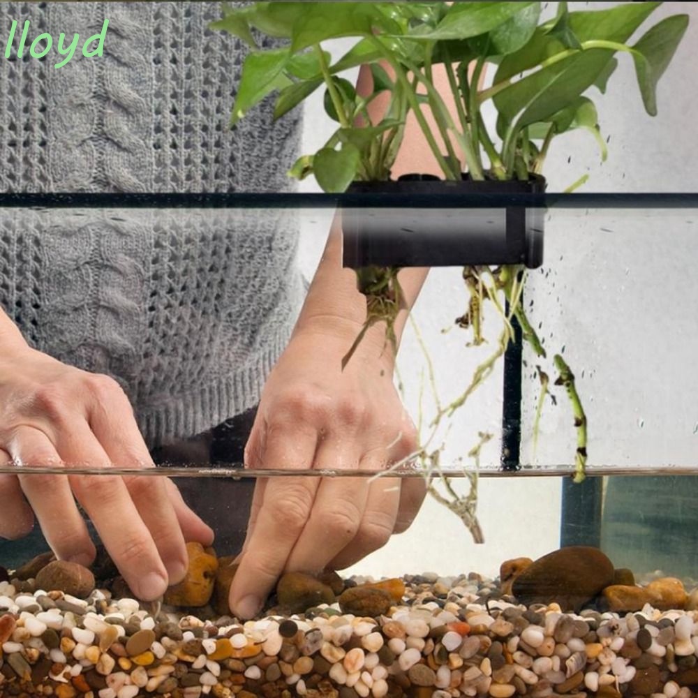 Chậu Trồng Cây Bằng Nhựa Màu Đen Có Móc Treo Đa Năng Tiện Dụng Cho Bể Cá