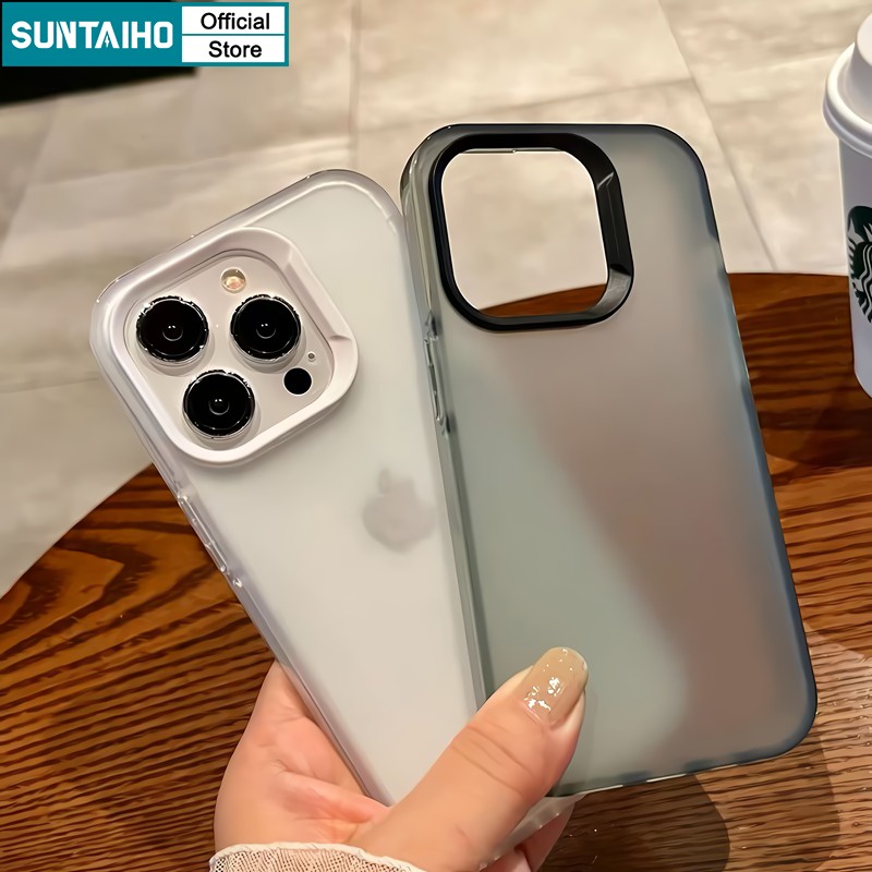 Suntaiho Ốp lưng ốp iphone đen Ốp Điện Thoại ốp iphone silicon Nhám Trong Suốt Chống Sốc Cho iPhone 15 14 Pro Max 13 12 iPhone 11 Pro Max XR XS Max IP 7 8 Plus