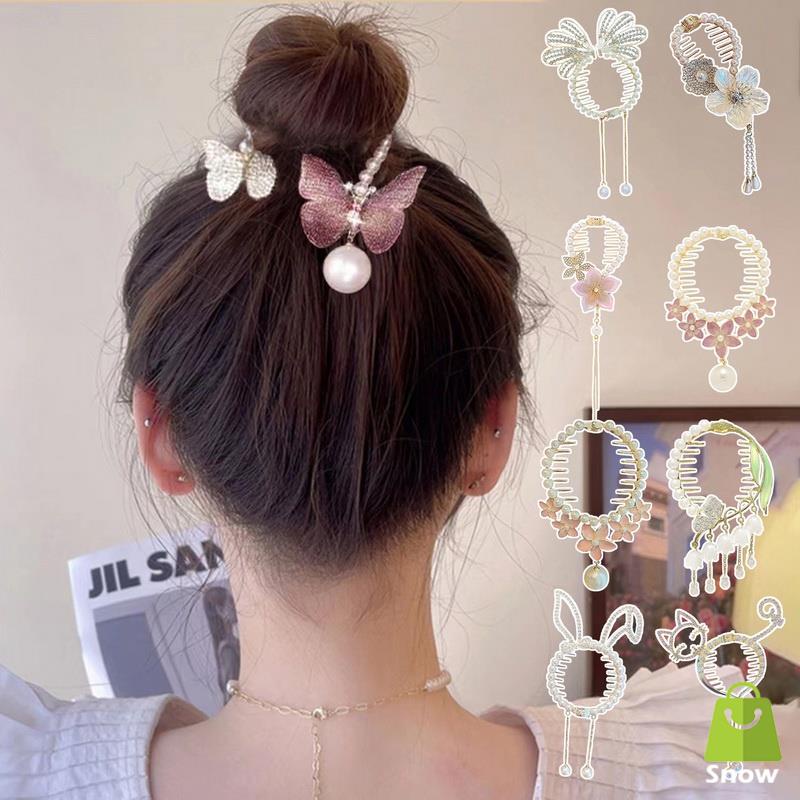 Kẹp Tóc Hình Hoa Bướm Đính Ngọc Trai Sang Trọng