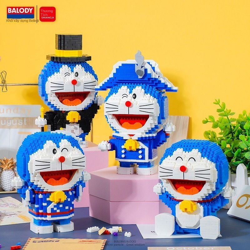 Bộ Đồ Chơi Lắp Ráp Hình Mèo Máy Doraemon Dễ Thương
