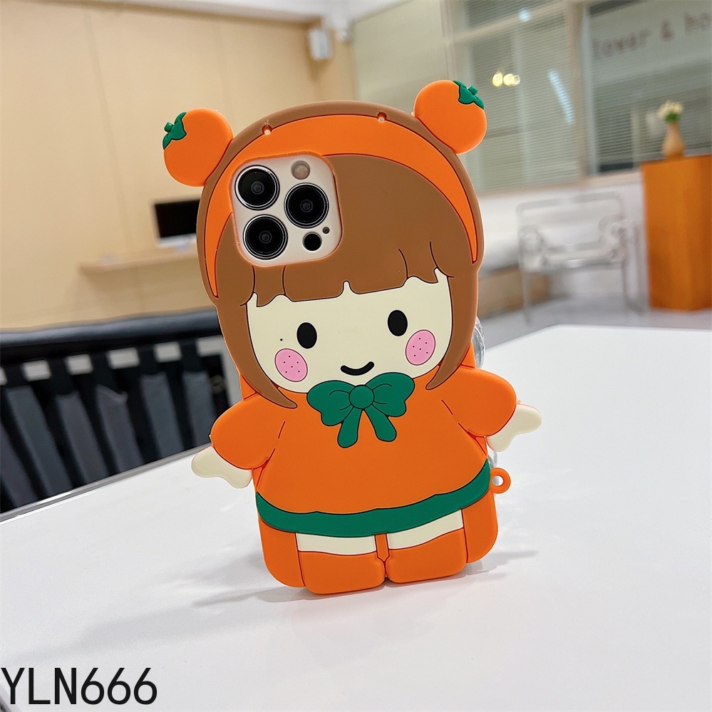 Vivo v5 v9 v11 v15 v17 v19 v20 v21 v23 v25 v27 pro v20se v21e v23e v25e v27e v17neo v19neo s1 pro phong cách xu hướng cao su silicon mềm có dây buộc vỏ đựng điện thoại hình cô gái đáng yêu