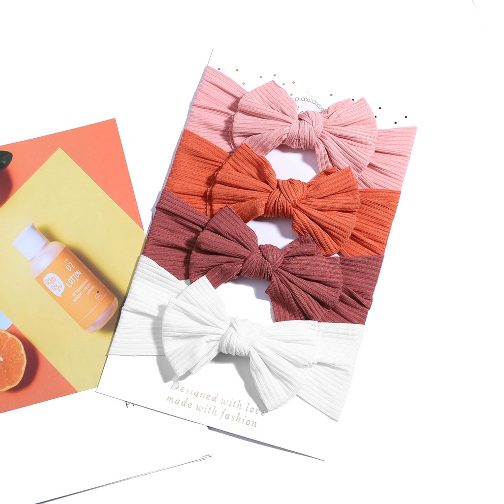 1 Băng Đô Vải Cotton Mềm Đính Nơ Dễ Thương Cho Bé Gái Sơ Sinh