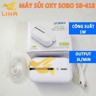 Máy sủi khí oxy tích điện sobo sb-418 - sủi tích điện cho bể cá