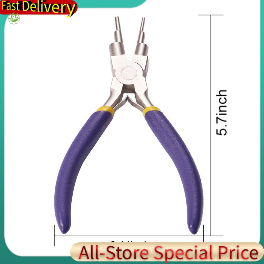 Kìm mũi tròn bằng thép carbon tự làm kìm niken-sắt, dụng cụ cầm tay, làm đồ trang sức và phụ kiện, kìm uốn lượn sáu-phần