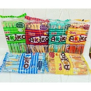  Snack Que Nhân Oishi Akiko gói 160g Vị Phô mai- Sữa - Dừa - Cafe moka 