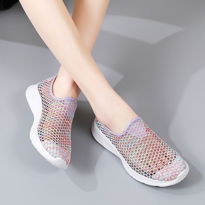 Ready stock new women's sneakers sport shoes breathable mesh anti-slip shoes