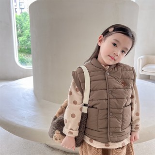 Áo ghile phao thu đông hình gấu thêu cho bé 661