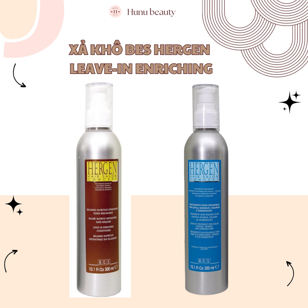 Kem dưỡng tóc BES HERGEN LEAVE-IN ENRICHING 300ML, mỡ xả khô dưỡng ẩm phục hồi tóc