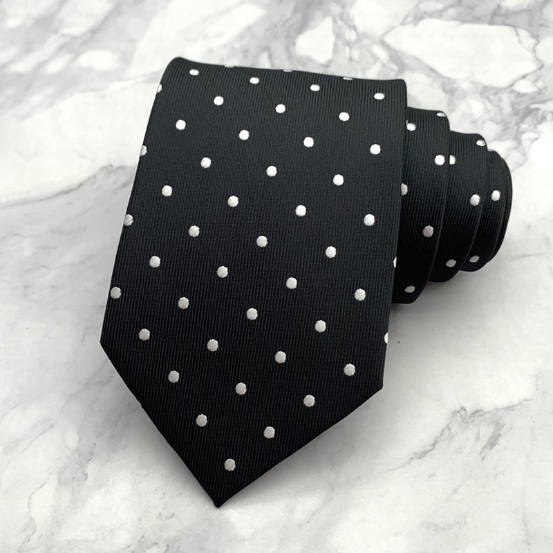 Cà Vạt Nam Bản Rộng 8cm Màu Trắng Đen Thời Trang Lịch Lãm