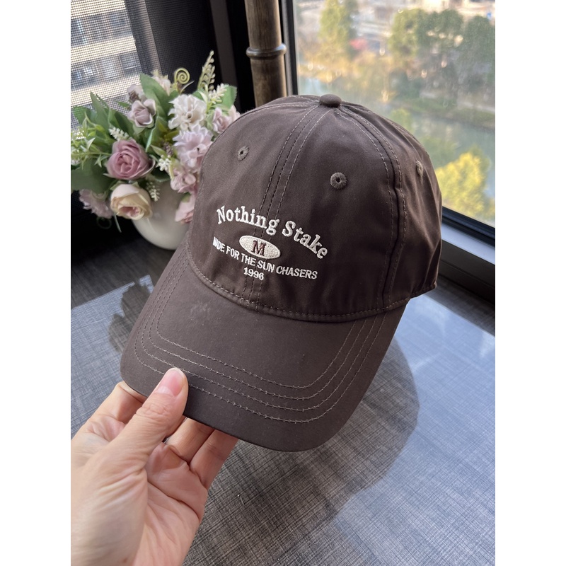 Mũ Lưỡi Trai Bằng Da Thêu Chữ Phong Cách Hàn Quốc Thời Trang Cho Nữ