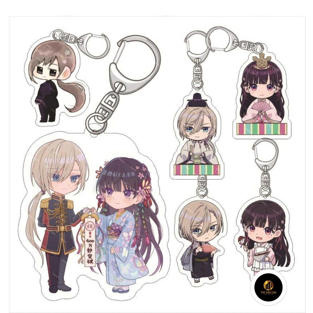 Móc khóa CUỘC HÔN NHÂN HẠNH PHÚC CỦA TÔI mica trong acrylic chibi anime game cute xinh xắn