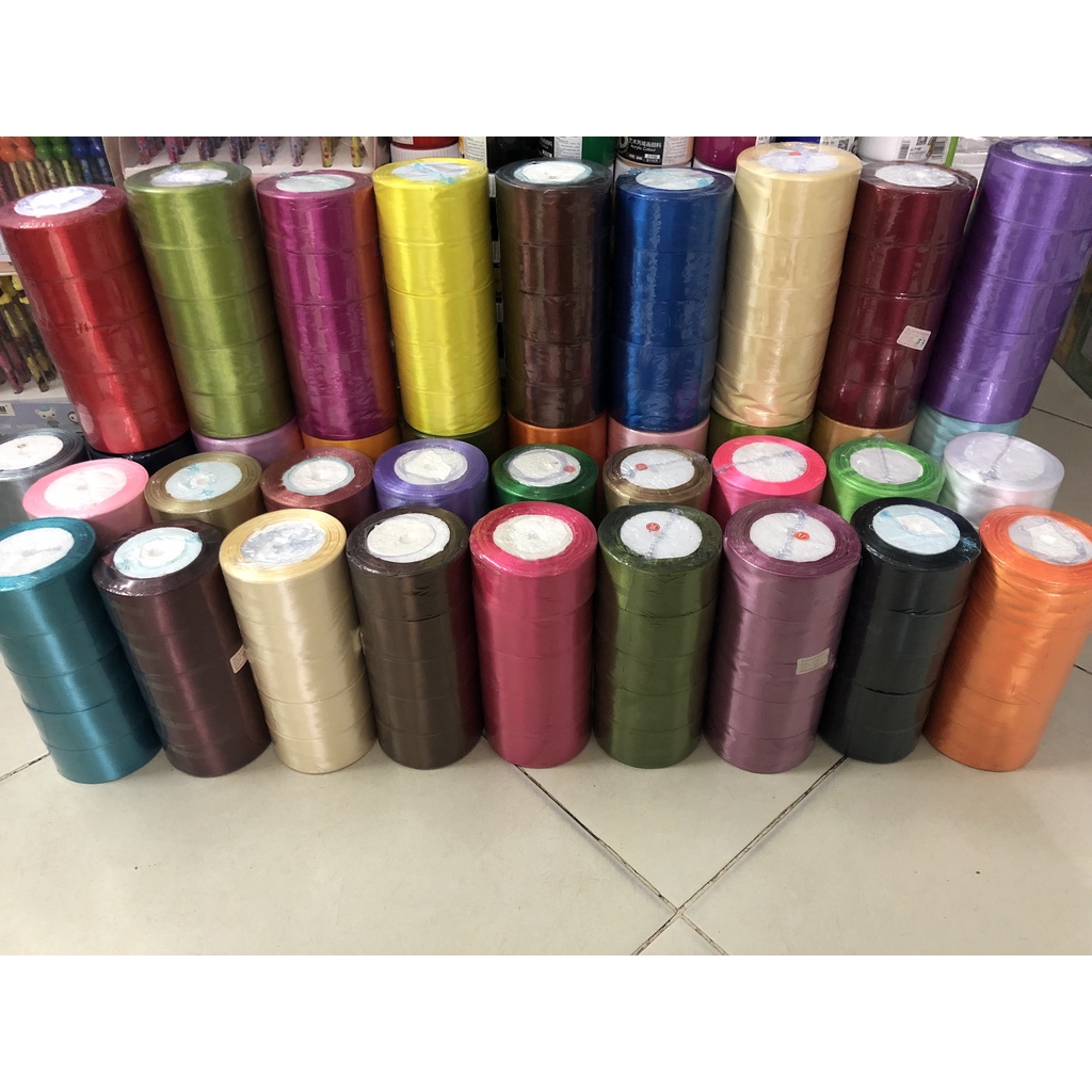 Cuộn 22met - Ruy băng lụa bản 4cm nhiều màu