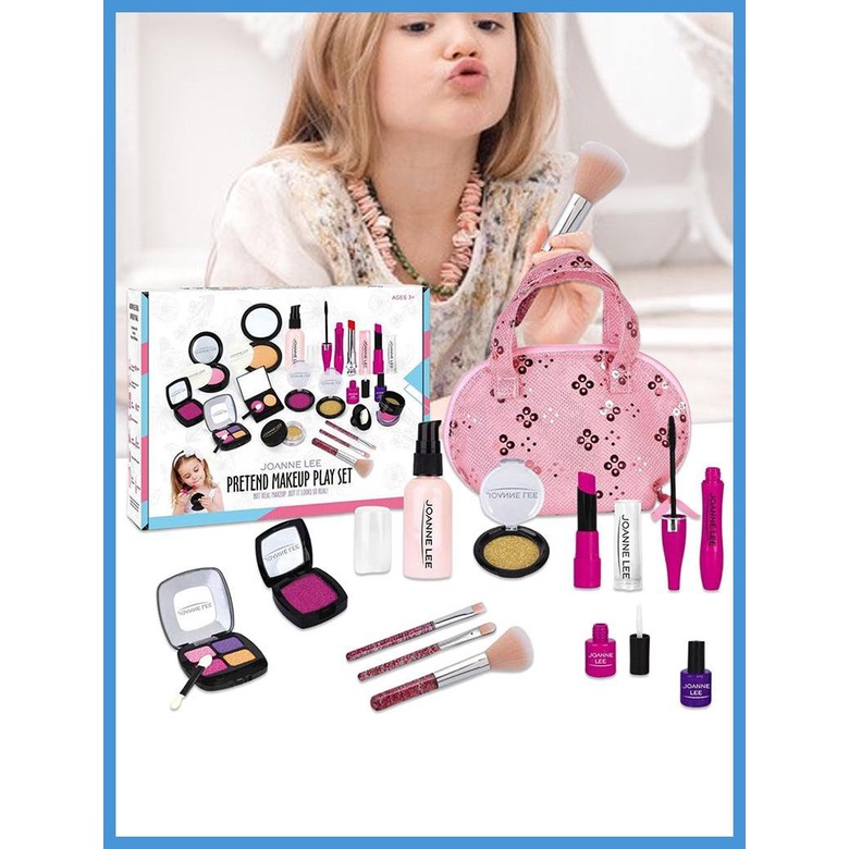 Realistic kids makeup kit giả vờ chơi đồ chơi trang điểm mô phỏng đồ chơi mỹ phẩm cho trẻ em an toàn để chơi ngoại hình thực tế luvn