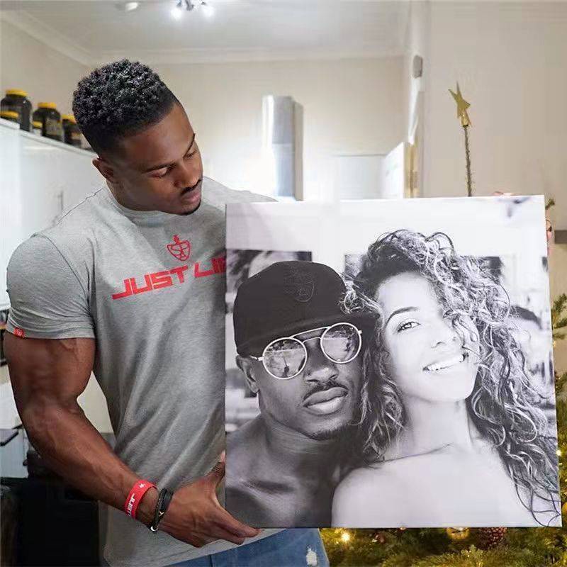 Cotton Sports T-shirt Men's Fitness Short Sleeve Large Size round Neck High Elastic Breathable Casual Top Half Sleeve New xtKZ