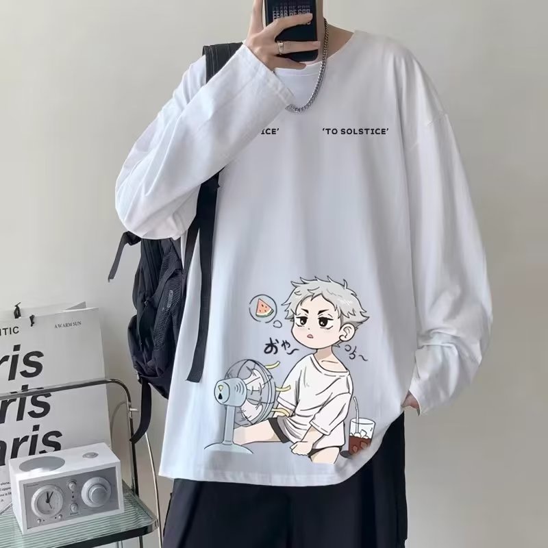 M-8xl thời trang hàn quốc oversize tee men plus size áo thun dài tay causal loose top