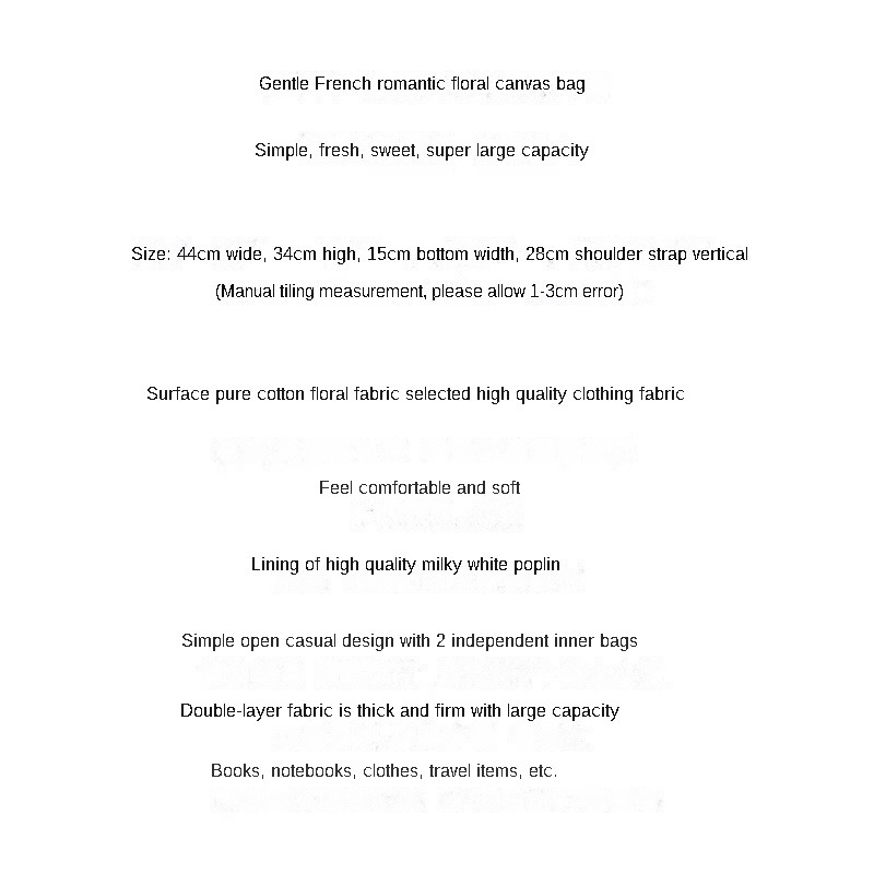Túi Tote Đeo Vai Vải Canvas Họa Tiết Hoa Phong Cách Phương Tây Thời Trang Mới 26101